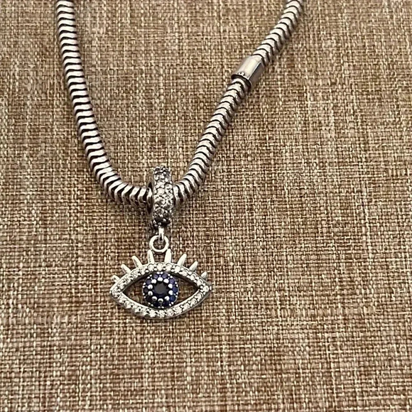 S925 Stamped Evil Eye Charm - Picture 3 of 6
